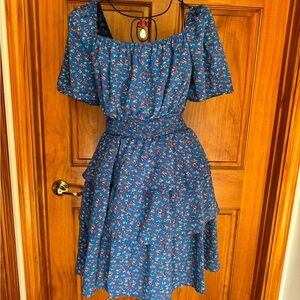 NWT Prettygarden, Size Medium, Blue with Red Flowers